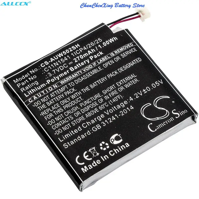 Фото Аккумулятор Cameron Sino 270 мАч 0B200- 01760100 , C11N1541 1ICP4/26/25 для Asus W1502QF, ZenWatch 2 №4