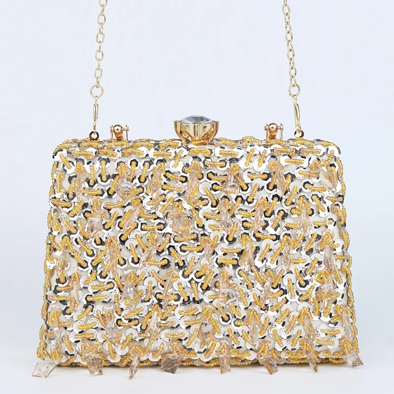 Модная женская темпераментная сумка-тоут для ужина с украшением из бисера