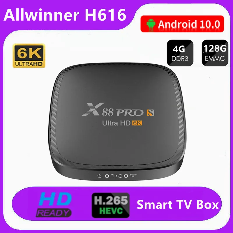 

6K Ultra HD H.265 Android 10.0 Smart TV Box 32GB 64GB 128GB 2.4G и 5G WiFi BT5.0 ТВ-приемник X88Pro Медиаплеер телеприставка,Горячо по России, быстрая доставка за 2-3 дня.