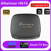 6k ultra hd h 265 android 10 0 smart tv box 32gb 64gb 128gb 2 4g5g wifi bt5 0 tv receiver x88pro media player set top box