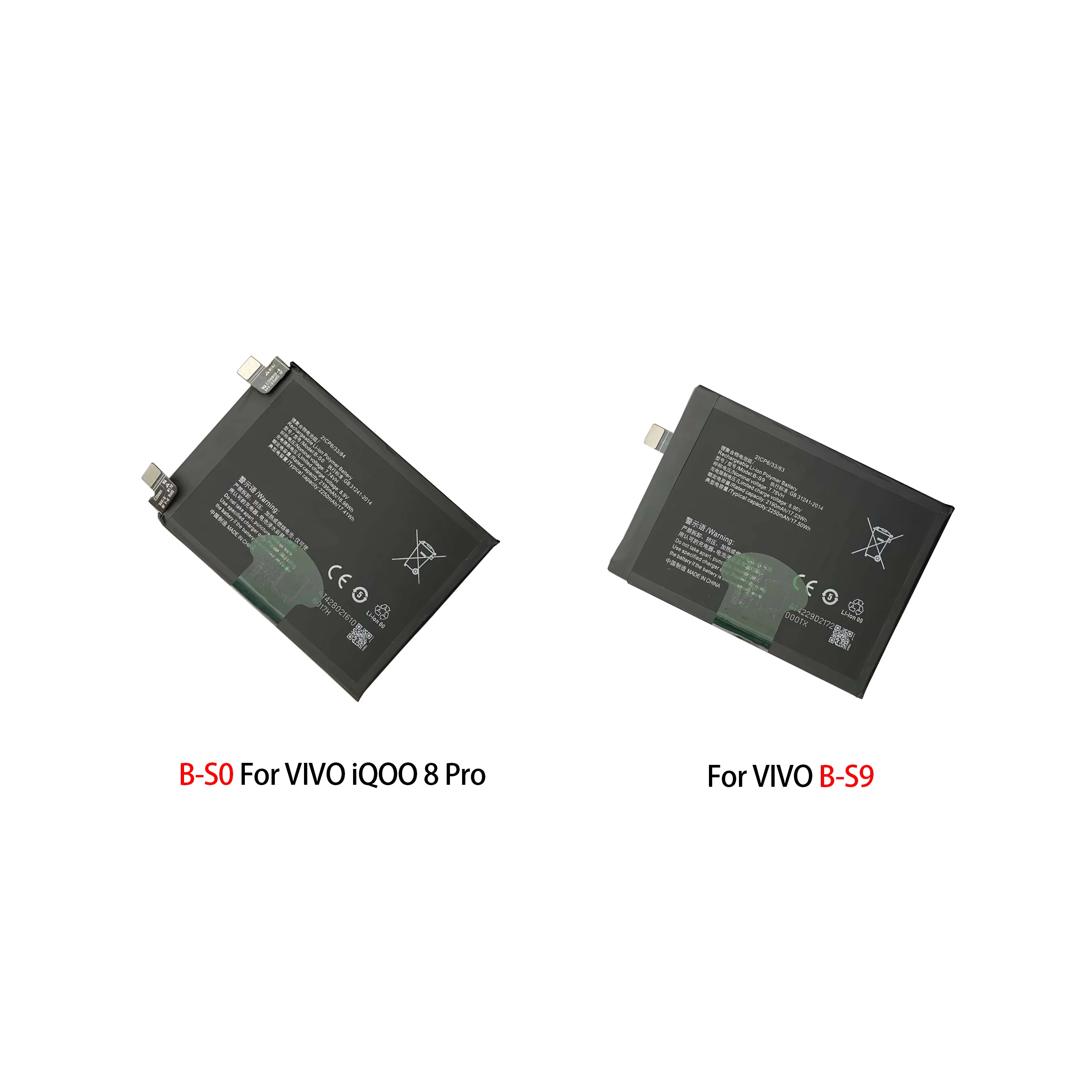

B-S0 B-S9 Battery For vivo iQOO 8 Pro Mobile Phone Batteries Replacement Li-ion