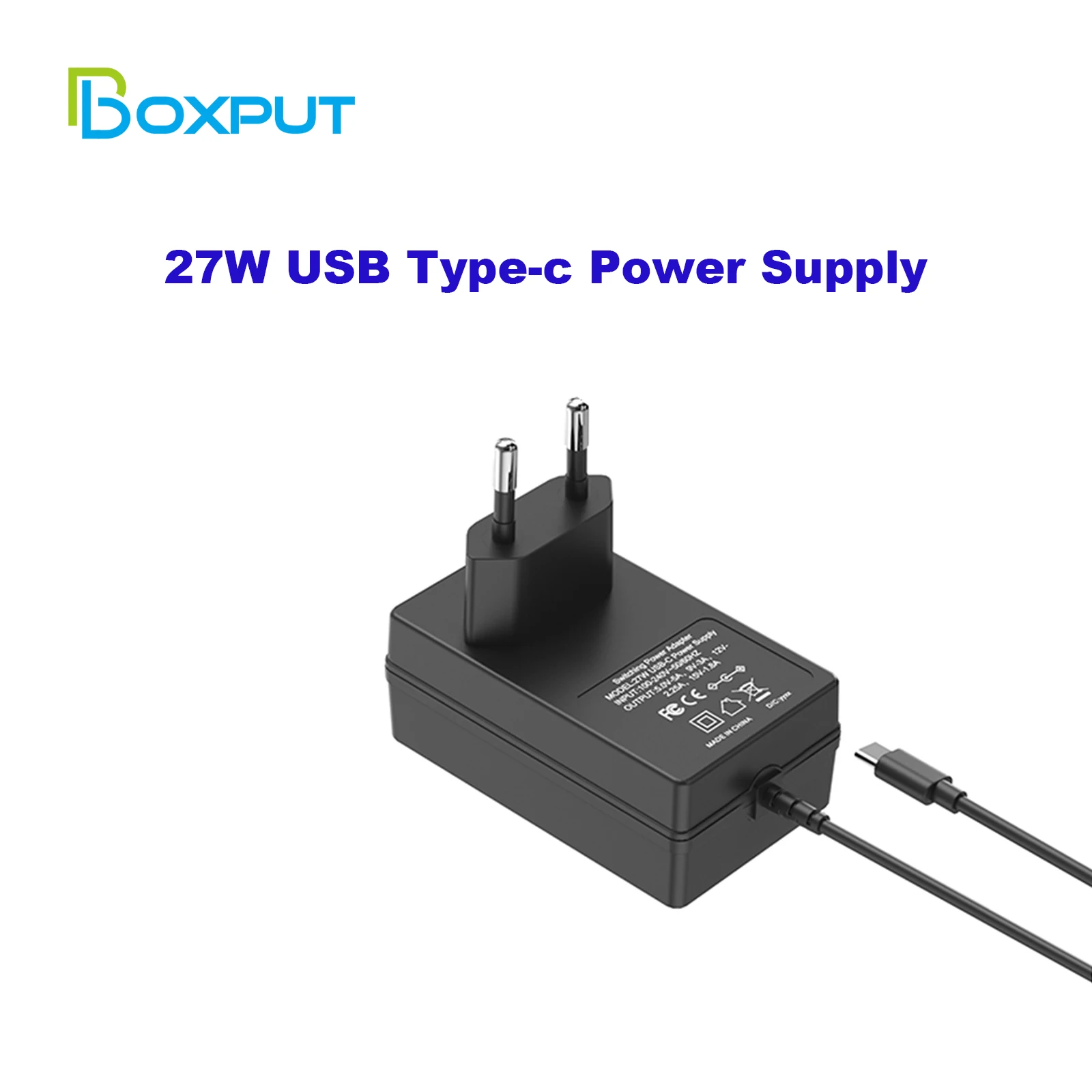 

For Raspberry Pi 5 Power Adapter 27W USB-C Power Supply 5.1V 5A Compatible for PD Charing 1.2m, 18awg EU US UK AU Plug