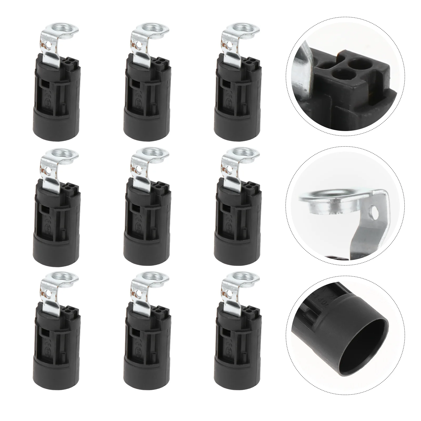 

10pcs E14 Socket Candelabra Base Chandelier Sleeves Hanging Light Accessories for Ceiling Light ( Black ) 53MM