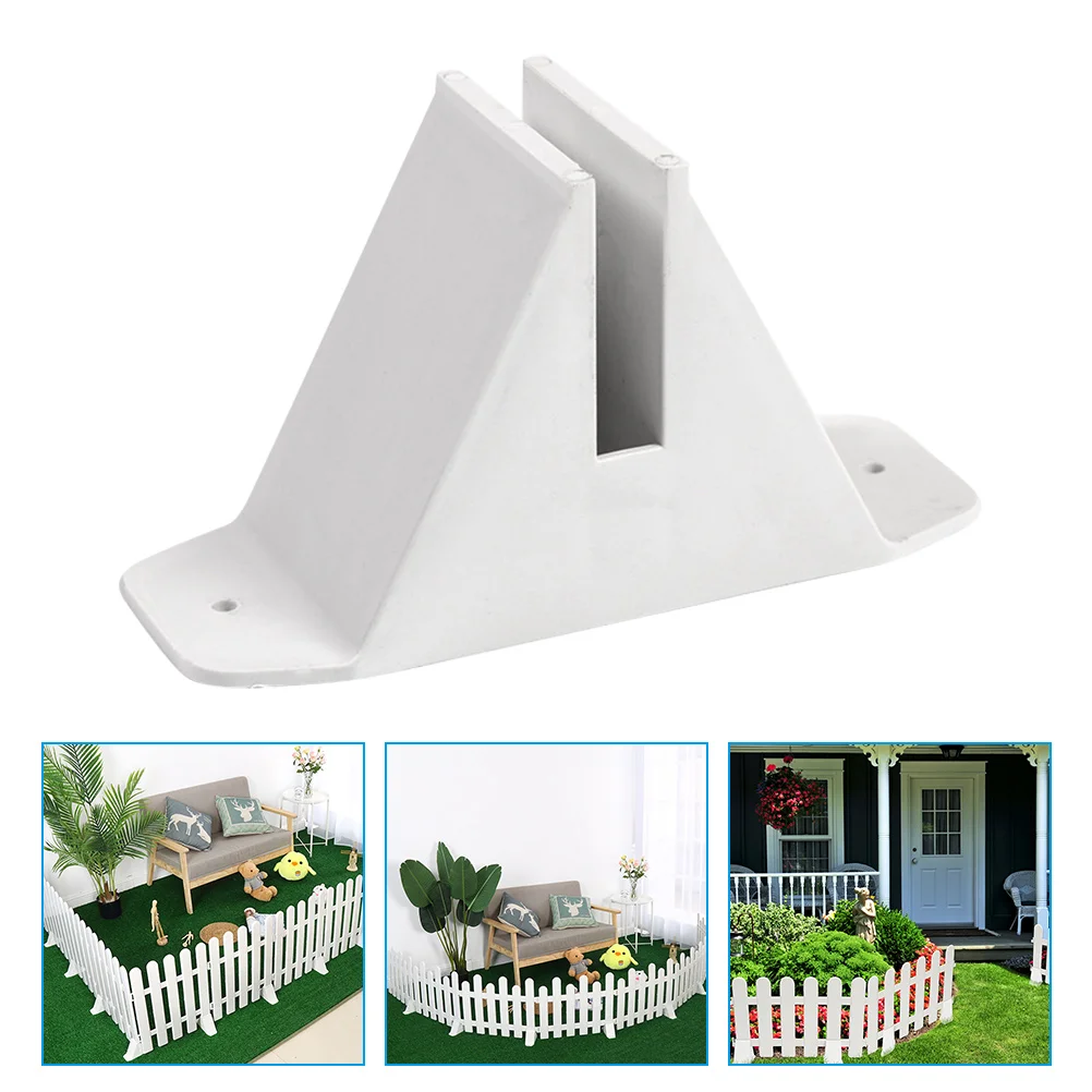 

4 Pcs Pet Accessories Yard Fence Stand Holder Component Garden Accessory White Plastic Base Kit