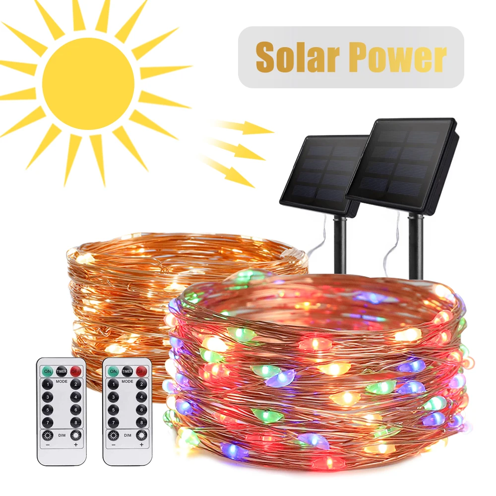 LED Solar Fairy Lights Outdoor Waterproof Solar LED String Lights For Room Garden Festival Decoration 12/22/32/52M Outdoor Lamp