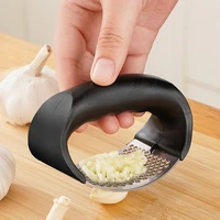 1pc stainless steel garlic presses manual garlic mincer chopping garlic tools curve fruit vegetable tools home kitchen gadgets