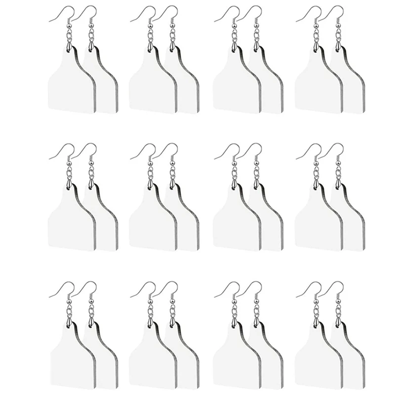 

48Pcs Sublimation Blank Earrings,Tags Shape Earrings Unfinished Heat Transfer Earring Pendant For Jewelry DIY Making