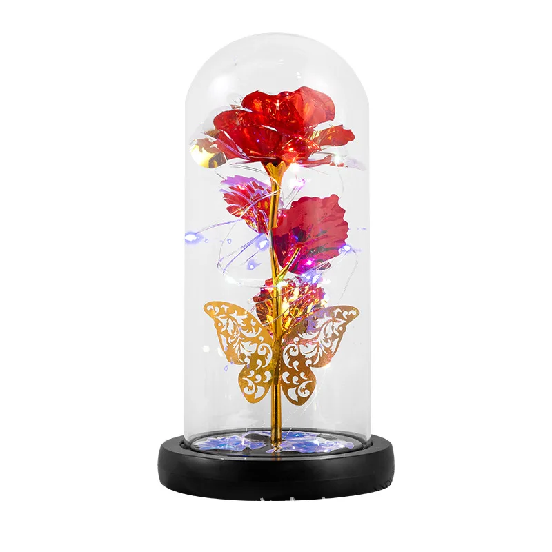 Вечный цветок роза стеклянный абажур имитация цветка подарок на день рождения