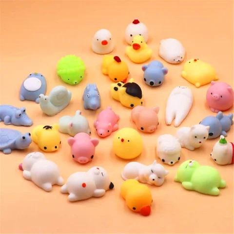 1 шт. Mochi мягкие игрушки Мини-сжималки милые животные сжимаемые вечерние НКИ пасхальные подарки для детей игрушка для снятия стресса