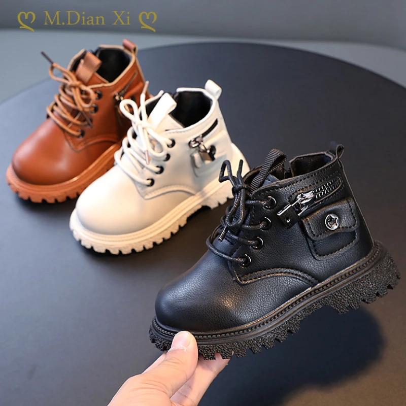 Мотоботинки для девочек Новинка осени-зимы 2022 ботинки маленьких мальчиков