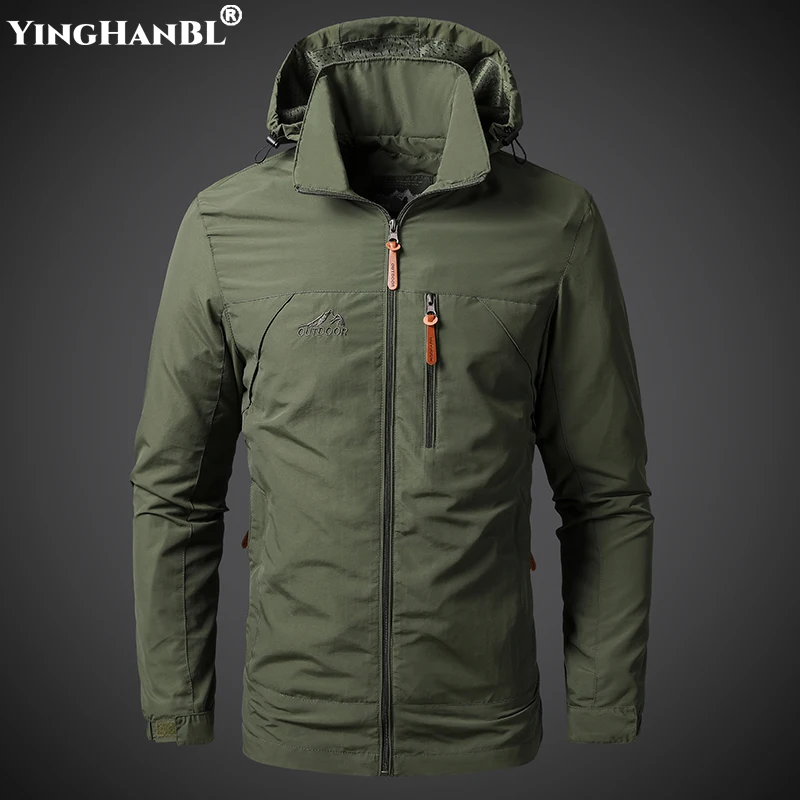 

Men's Jackets Waterproof Military Hooded Jacket Windbreaker Outdoor Camping Sports Elastic Coat Male Clothing Thin Overcoat