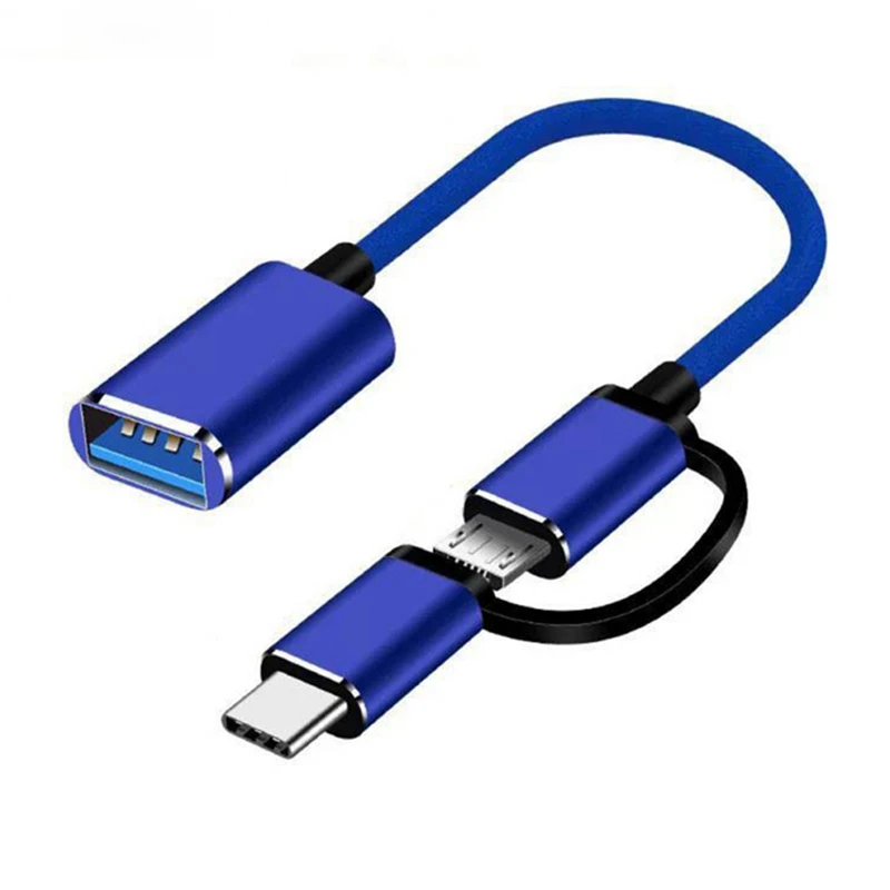 

2 в 1 USB 3,0 OTG адаптер кабель Type-C Micro-USB в USB 3.0 интерфейсный конвертер для мобильного телефона