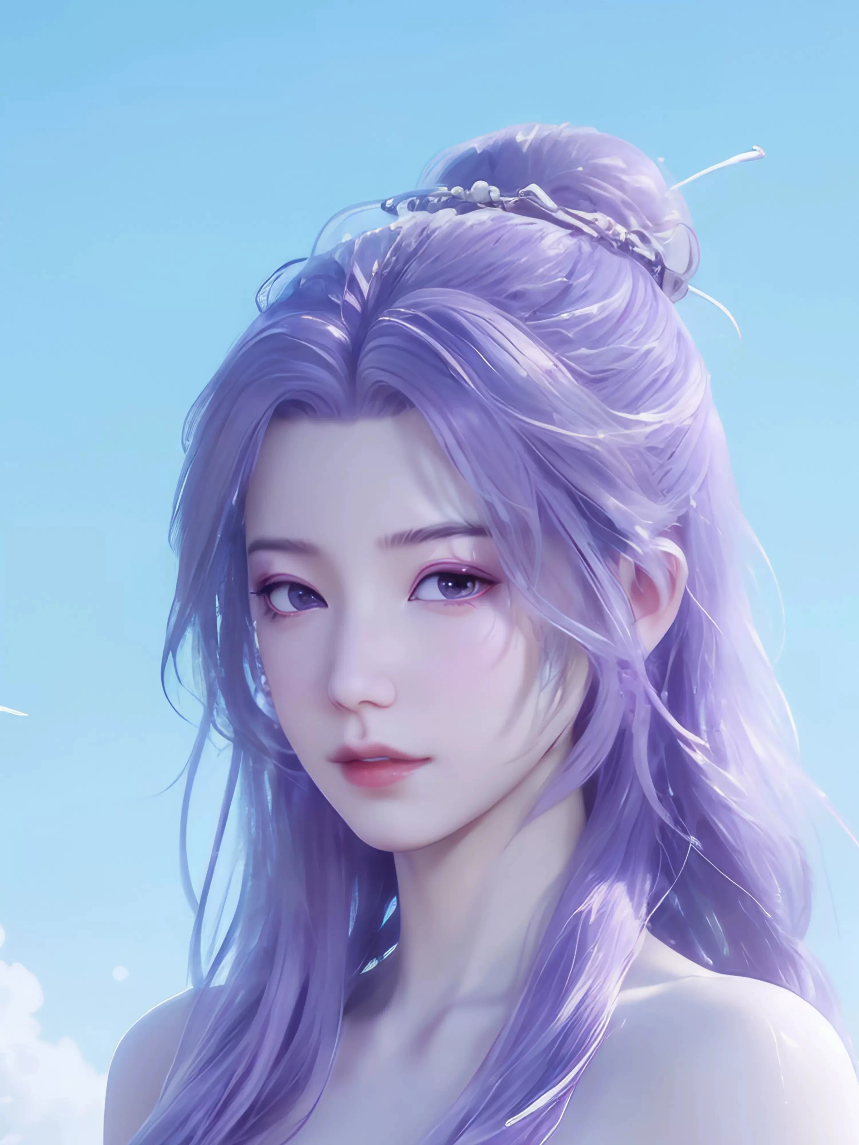 2025 аниме древний китайский стиль фиолетовые волосы Jiang Nannan Dakimakura двухсторонний