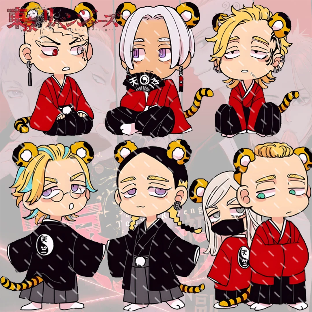 

Anime Tokyo Avengers Cosplay Keychain Tokyo Revengers Q Version Manjiro Ken Takemichi Hinata Atsushi Chibi Key Chain Ring Props