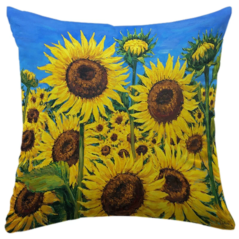 

Sofa Cushion Cover Sunflower Decorative Pillowcases Square Pillow Covers Pillow Case Car Bed Room Decor SDakimakura Wedding Gift