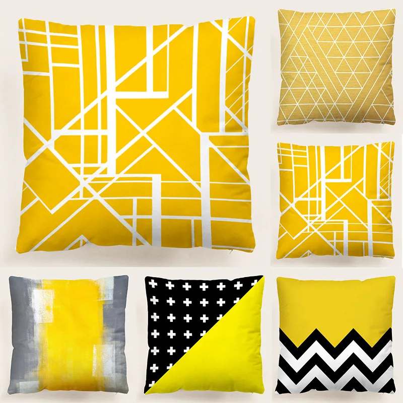 

45x45cm Creative Cushion Cover Decor Sofa Cushion Case Bed Pillow Cover Home Decor Car Cushion Cover Yellow Pillow Case
