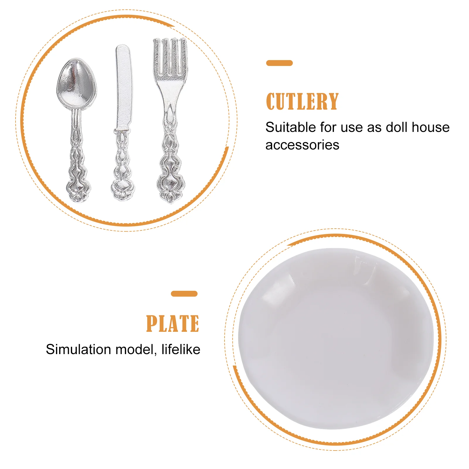 6 комплектов мини-столовых приборов принадлежности для кукольного домика посуда
