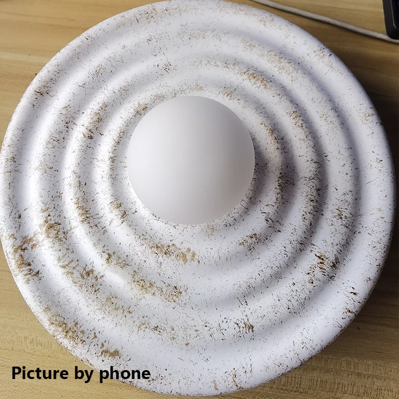 Дешево Круглая настенная лампа Wabi-sabi в японском стиле, круглая Светодиодная лампа для коридора, гостиной, домашней комнаты, бра в стиле ретро для сп...