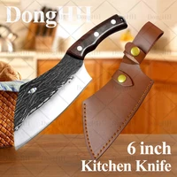 6 inch forged boning knife butcher knife kitchen with sheath damascus professional chef knife multifunctional meat cleaver