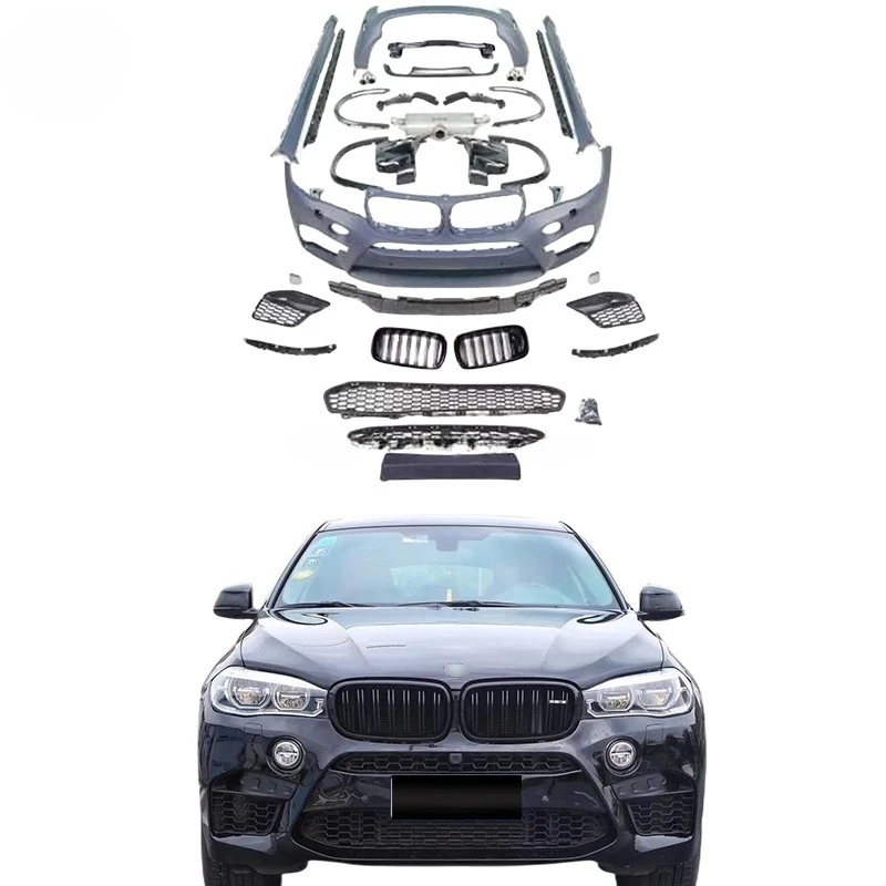 Оптовый комплект кузова для BMW X6 F16 F86 обновление X6M автомобильный бампер боковая
