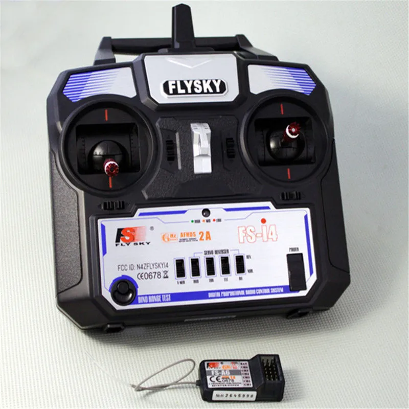 

New FlySky 2.4G 4CH Channel FS-i4 Transmitter + Receiver Radio System Remote Controller Mode1/2 W/ Rx RC Helicopter Multirotor