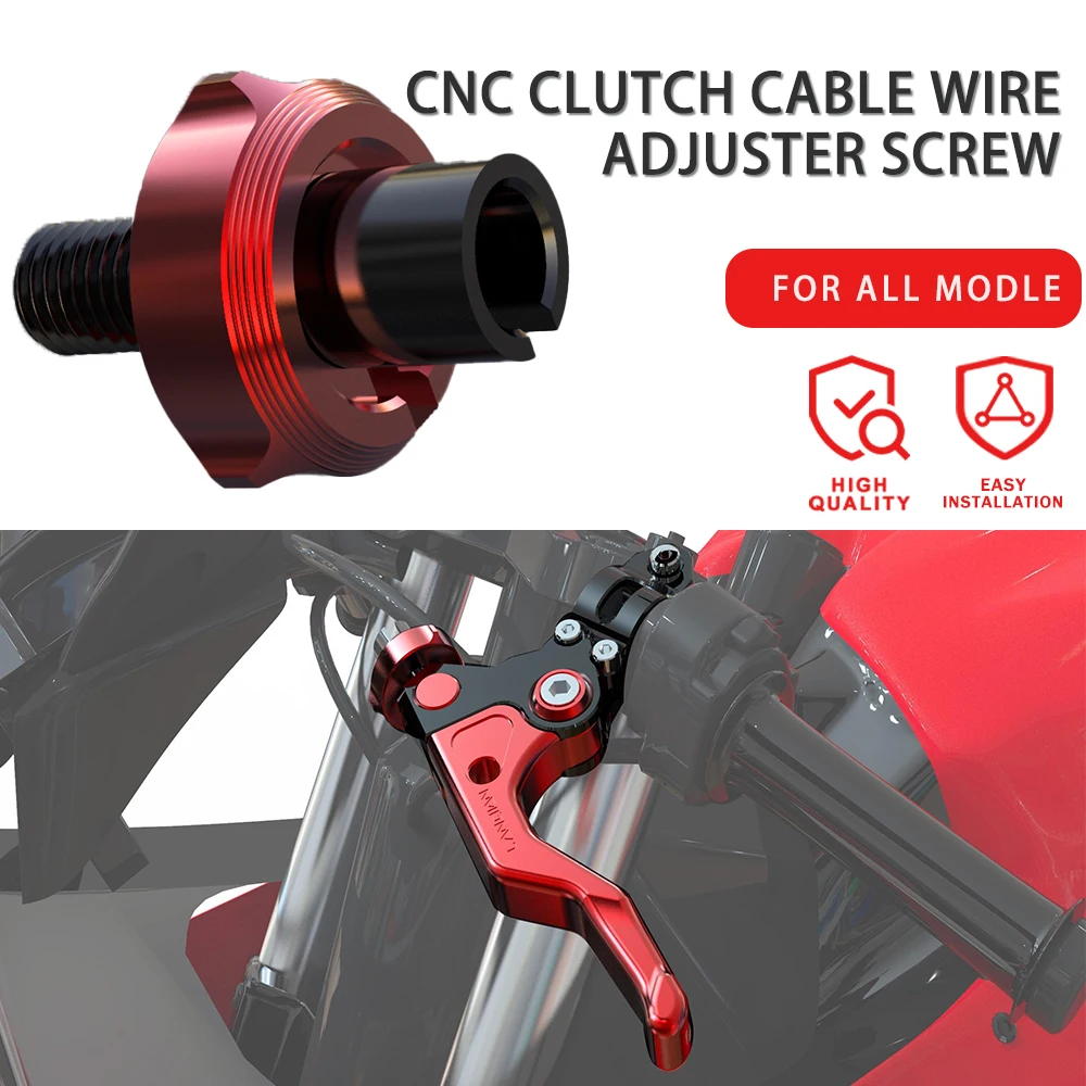 

Motorcycle Brake Clutch Levers Cable Wire Adjuster M8*2.1 Screw Bolt Aluminum CNC Machine Fit for Motorcross ATV UTV Sport Bike