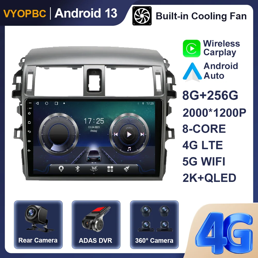 

Android 13 For Toyota Corolla 10 E140 E150 2006 - 2013 Car Radio DSP AHD Navigation GPS Player SWC Multimedia ADAS WIFI 4G BT