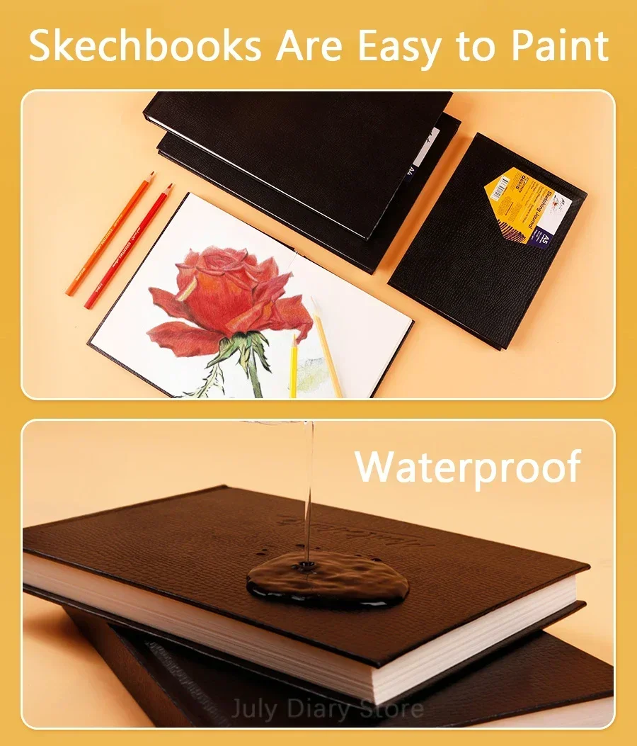 markii Mont Marte Thickened A5/A4/A3 Sketchbook 80 Sheets Art Drawing Paper Blank Sketch Pad for Beginners Artists 110g