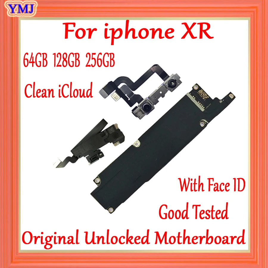 

100% Original No icloud Replace For iPhone XR Motherboard With/No Face ID Full Unlocked Logic board Support OS Update & 4G TLE