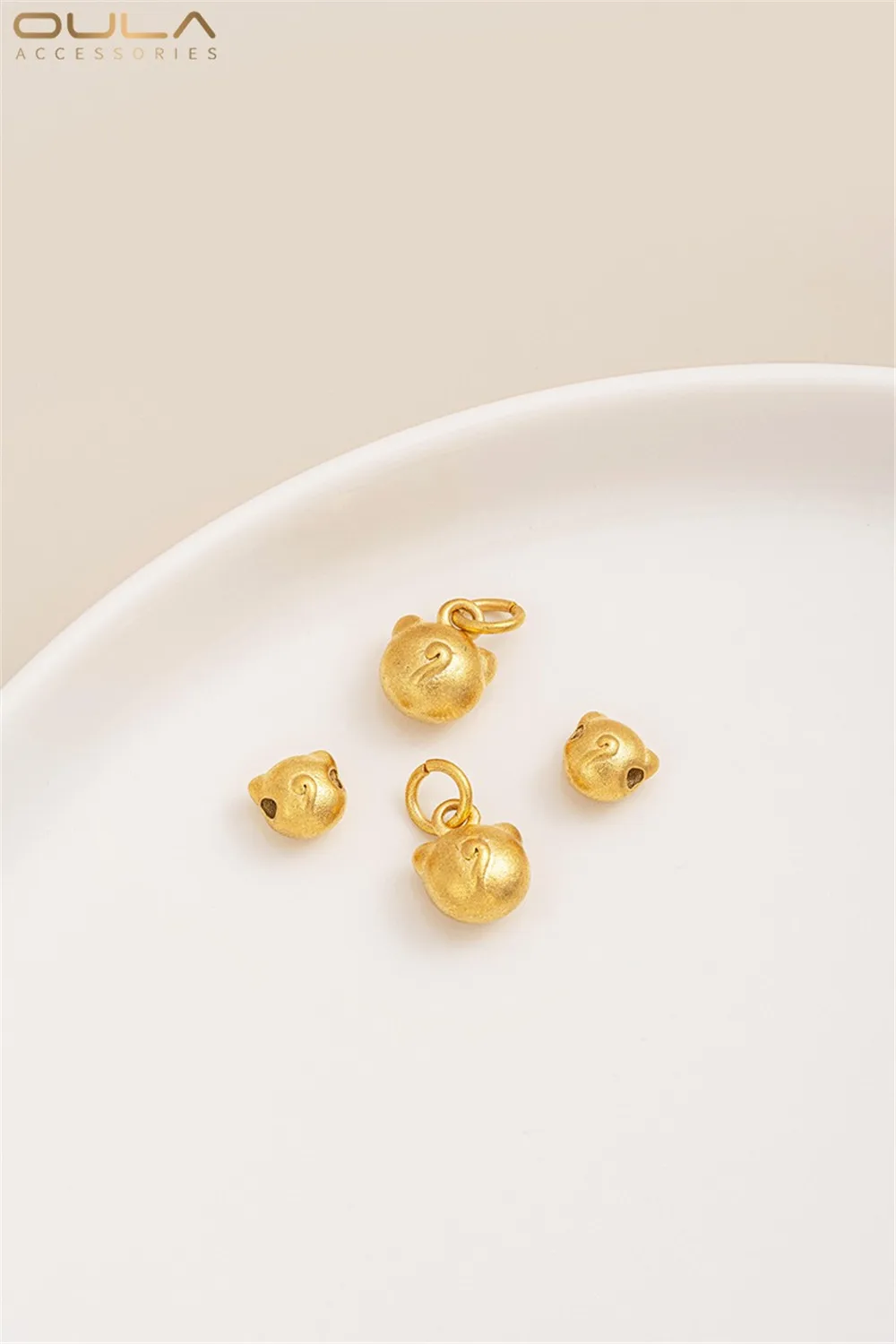 14-каратное позолоченное покрытие аксессуары круглая голова кошки через