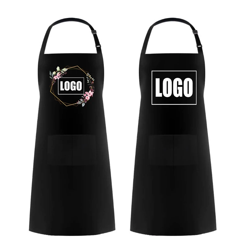 

Custom Logo Adjustable Hanging Neck House Accessories Kitchen Cooking Floral Work Clothes Manicure Cleaning Nail Salon Apron