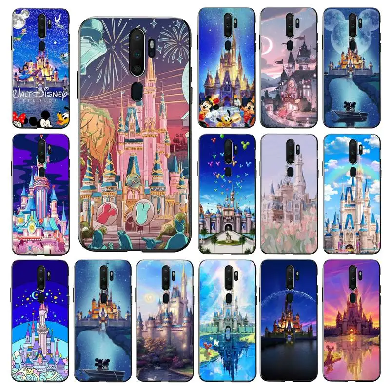 

Disney Pink Castle Phone Case for Vivo Y91C Y11 17 19 17 67 81 Oppo A9 2020 Realme c3