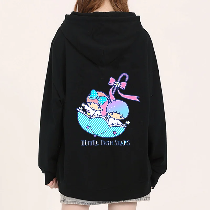 Sanrio Little Twin Stars Мужская и женская толстовка с капюшоном Повседневная уличная