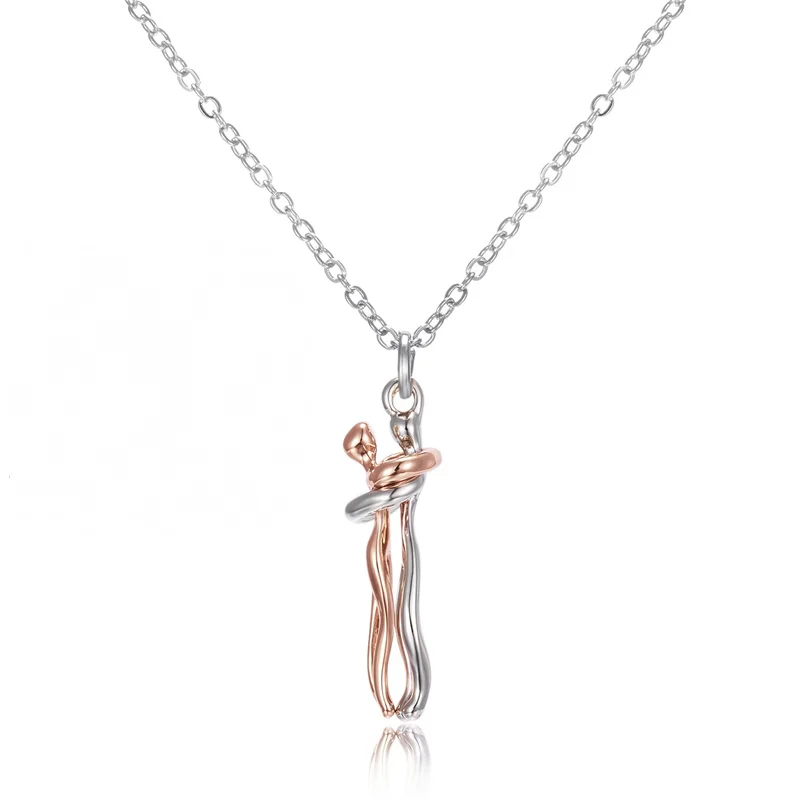 

2022 Couple Hugging Pendant Necklace Lovers For Women Men friend Charm Pendant Necklace Jewelry Valentine's Day Gift