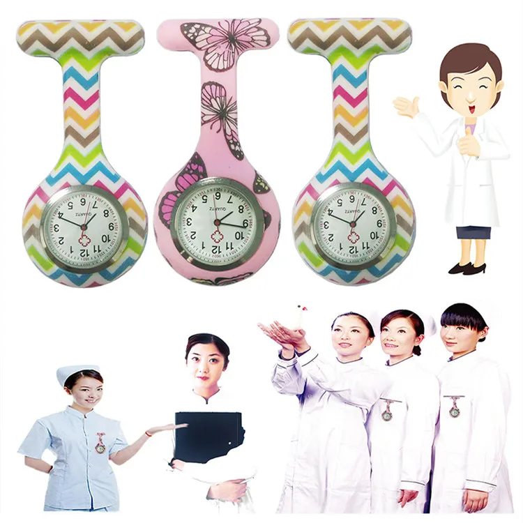 Круглые часы для медсестры, силиконовые медицинские карманные часы, карманные часы с булавкой, Подвесные часы, кварцевые часы на ремешке