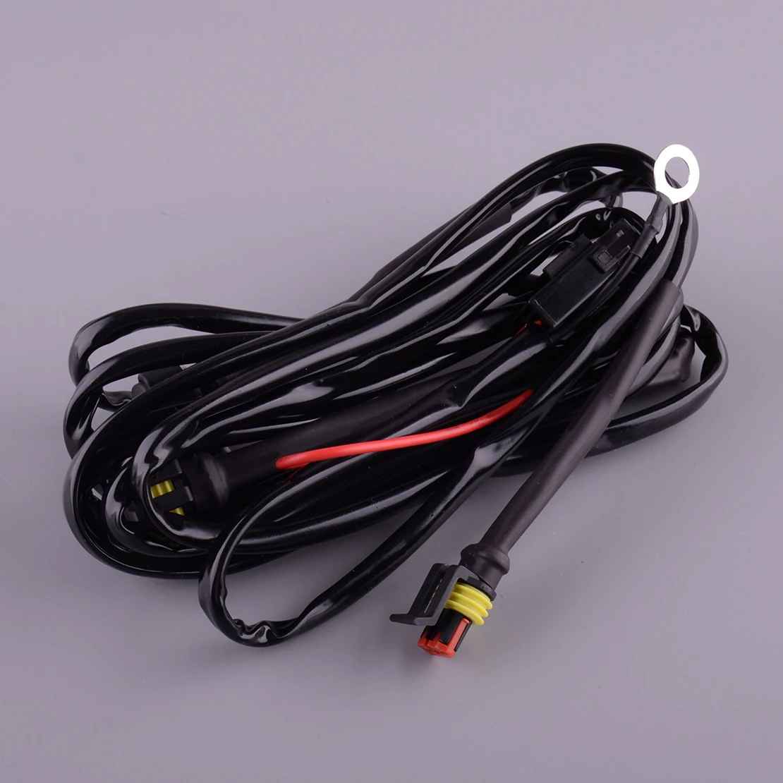 

Motorcycle LED Fog Light Headlight Wiring Harness Wire On/Off Switch 12V Fit for BMW R1200GS F800GS/ADV Black