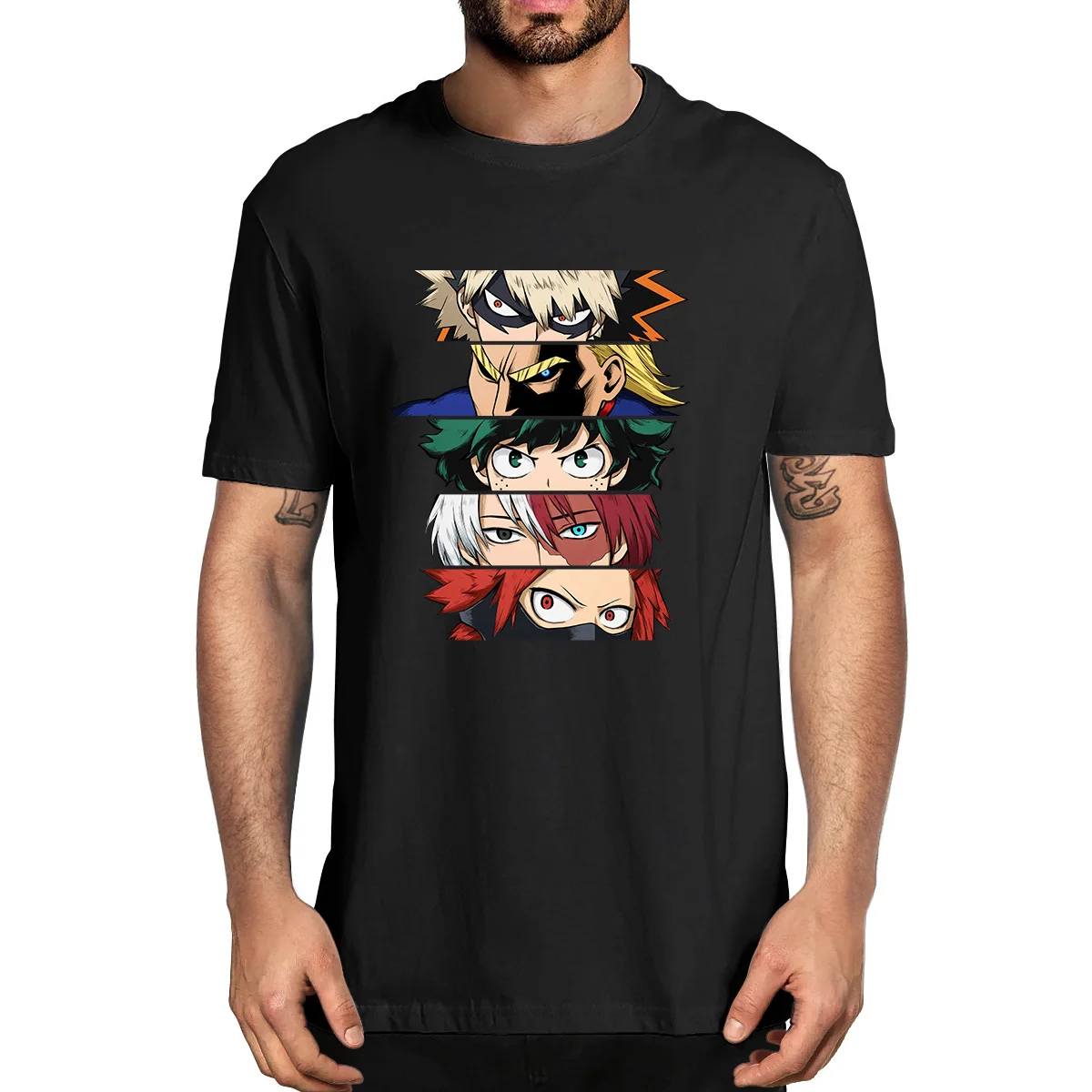

100% Cotton Anime My Hero Academia Cool Cartoon Printed Unisex Oversized Men Novelty T-Shirt Women Casual Soft Tee EU Size