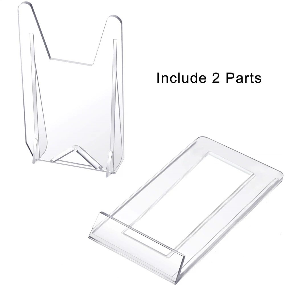 

10pcs Adjustable Clear Display Easels Holders Plastic Plate Bowls Stand Holder Photo Picture Frames Display Rack Home Decor