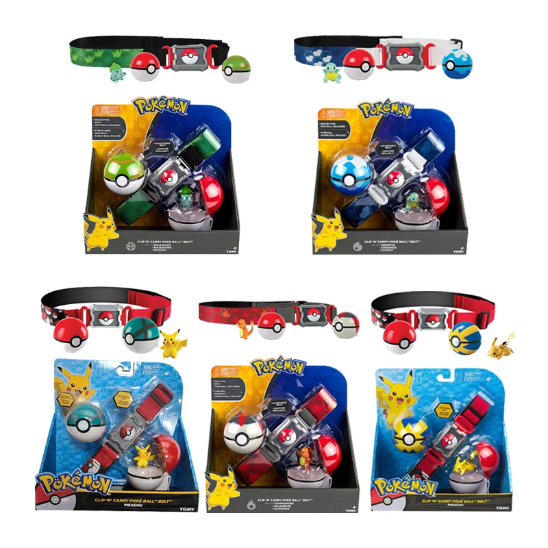 

Set Pokemon Ball Belt Pikachu Figure Battle Children Toys Pokeball Grookey Snorlax Flareon Jolteon Pet Elf Dolls Kids Toys Gifts
