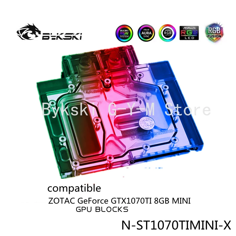 

Bykski GPU Water Block For VGA For ZOTAC GeForce GTX1070TI 8GB MINI Graphics Card,Full Coverage Radiator Cooler N-ST1070TIMINI-X