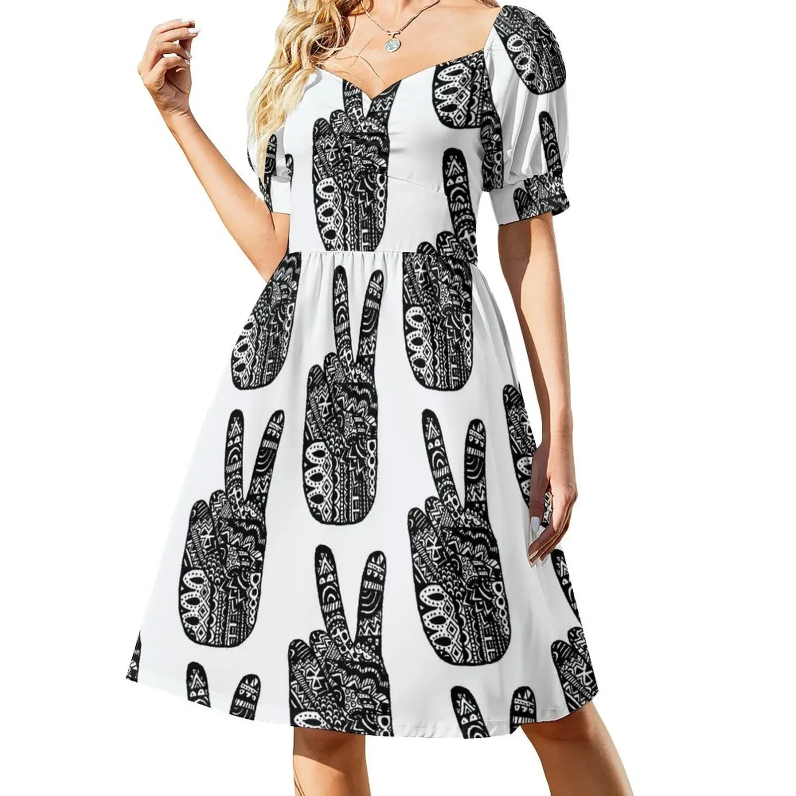 Платье без рукавов Peace &amp Zentangle женская одежда вечернее платье женский летний