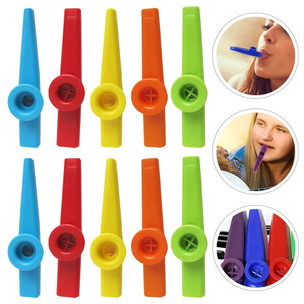 

Музыкальные игрушки Kazoo, 10 шт., красочные пластиковые музыкальные влюбленные музыкальные свистки Kazoos, инструменты для аккомпанемента для детей