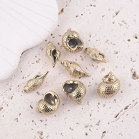 4pcs gold stainless steel conch beads charms connectors pendants for diy necklace earrings jewelry making supplies wholesale