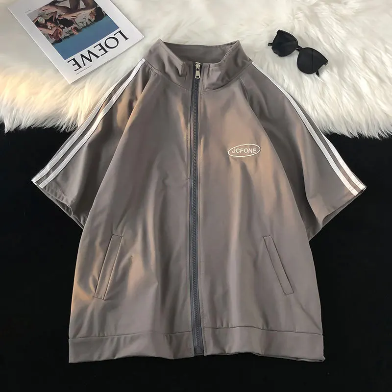 Fashion Casual suit men's summer short-sleeved jacket shorts two-piece set T-shirt 2023 new couple sportswear Oversized Clothing