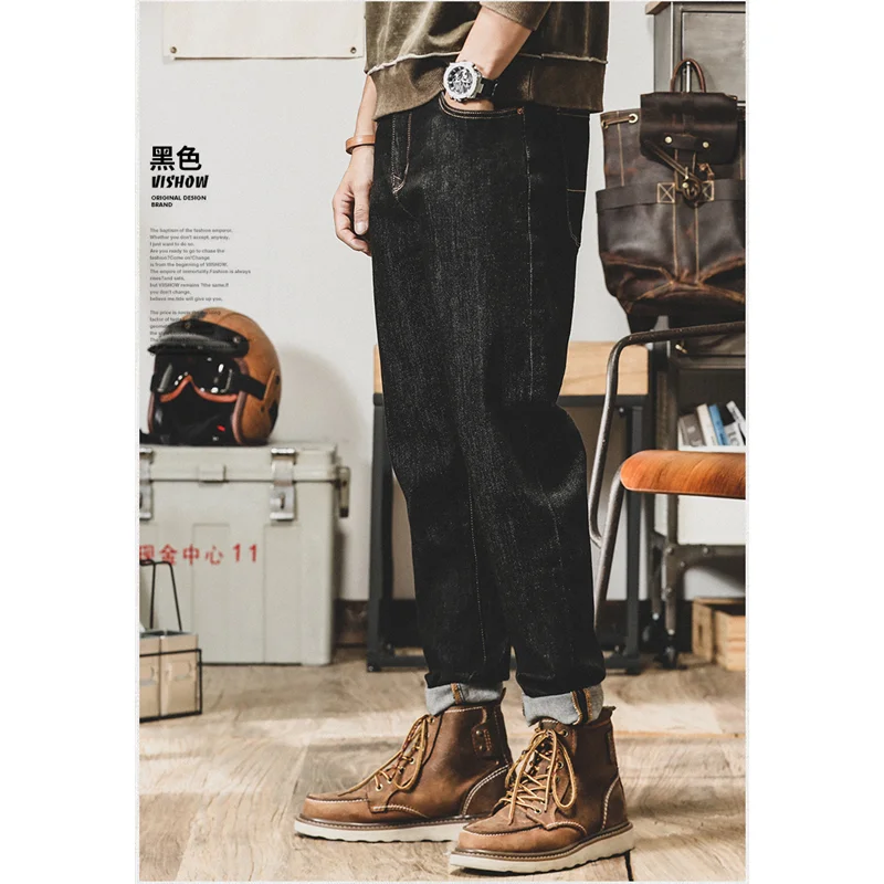 Streetwear Men 2022 Fashion New Pattern Vintage Recreational Blue Jeans Loose Straight Cylinder Broad Leg Trousers Autumn Female