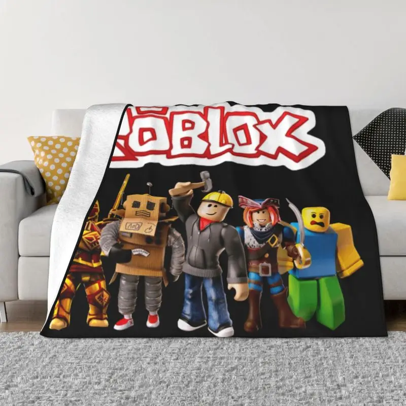 

Robloxs Blanket 3D Printed Soft Flannel Fleece Warm Cartoon Video Game Throw Blankets for Car Bed Sofa Bedspreads