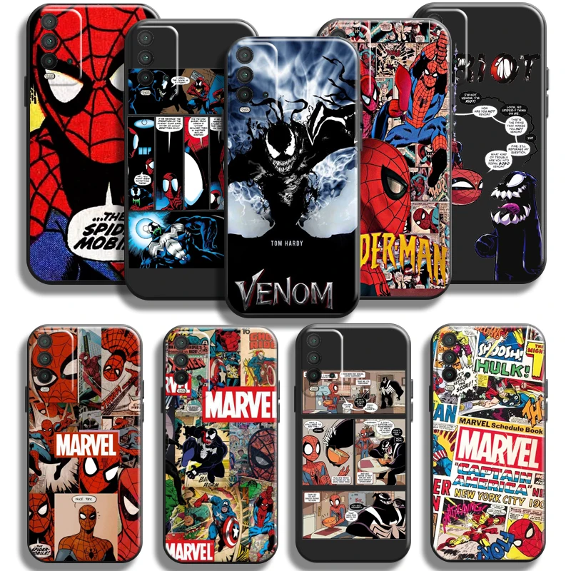 

Comics Spiderman Venom Phone Case For Xiaomi Redmi 9T 6.53 Inch Silicone Cover Black Funda Carcasa Soft