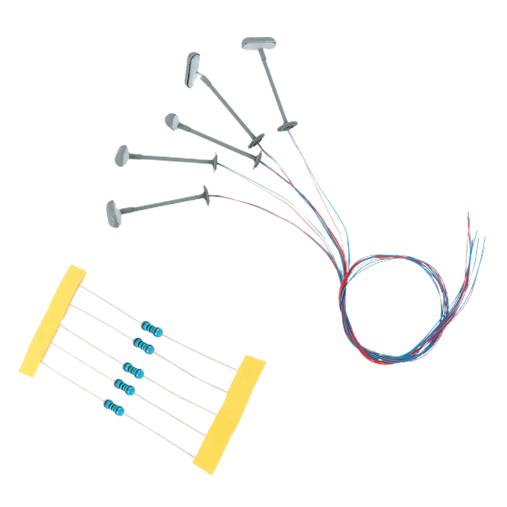 

5Pcs 36mm 20mA 3V Lamp Model LED White Railroad Lights With Resistors For Track N 6626 Model Railroads Trains Accessories