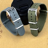 new material cotton nato strap vintage watchband 20mm 22mm grey green watch strap wristband belt with stainless steel buckle
