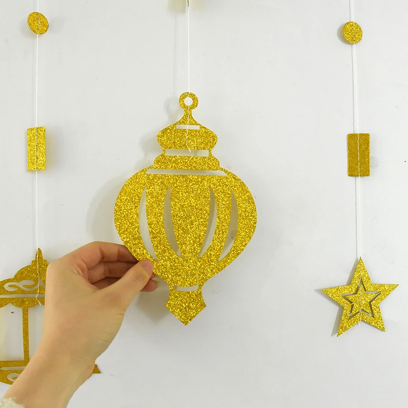 6 шт./компл. украшения Ид Мубарак цвета: золотистый серебристый черный лунная